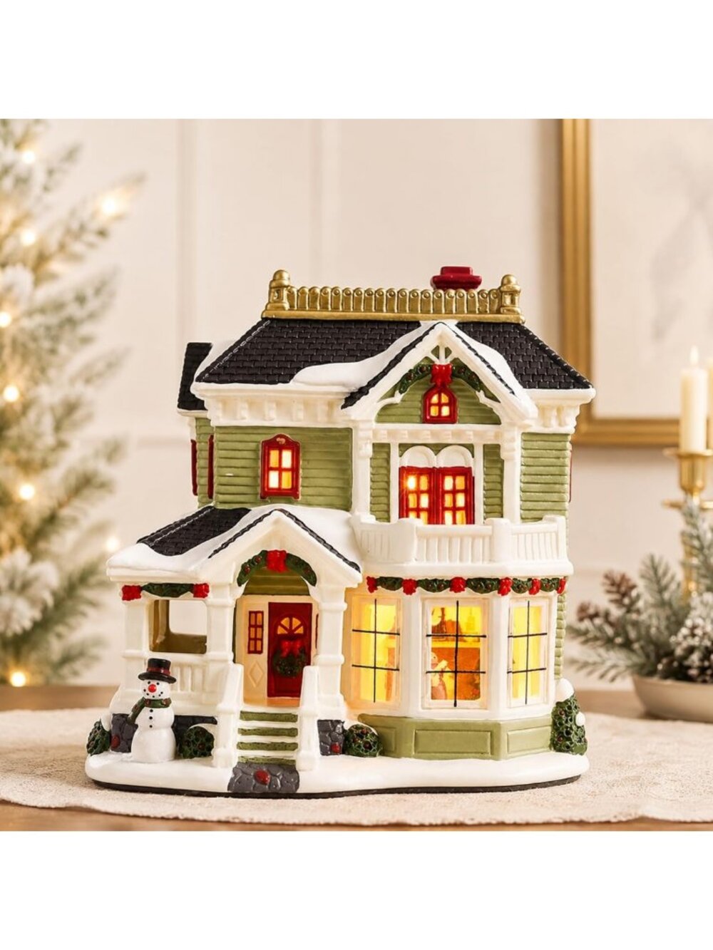 Lighted Ceramic Christmas Village Houses - Victorian Style Holiday Decor